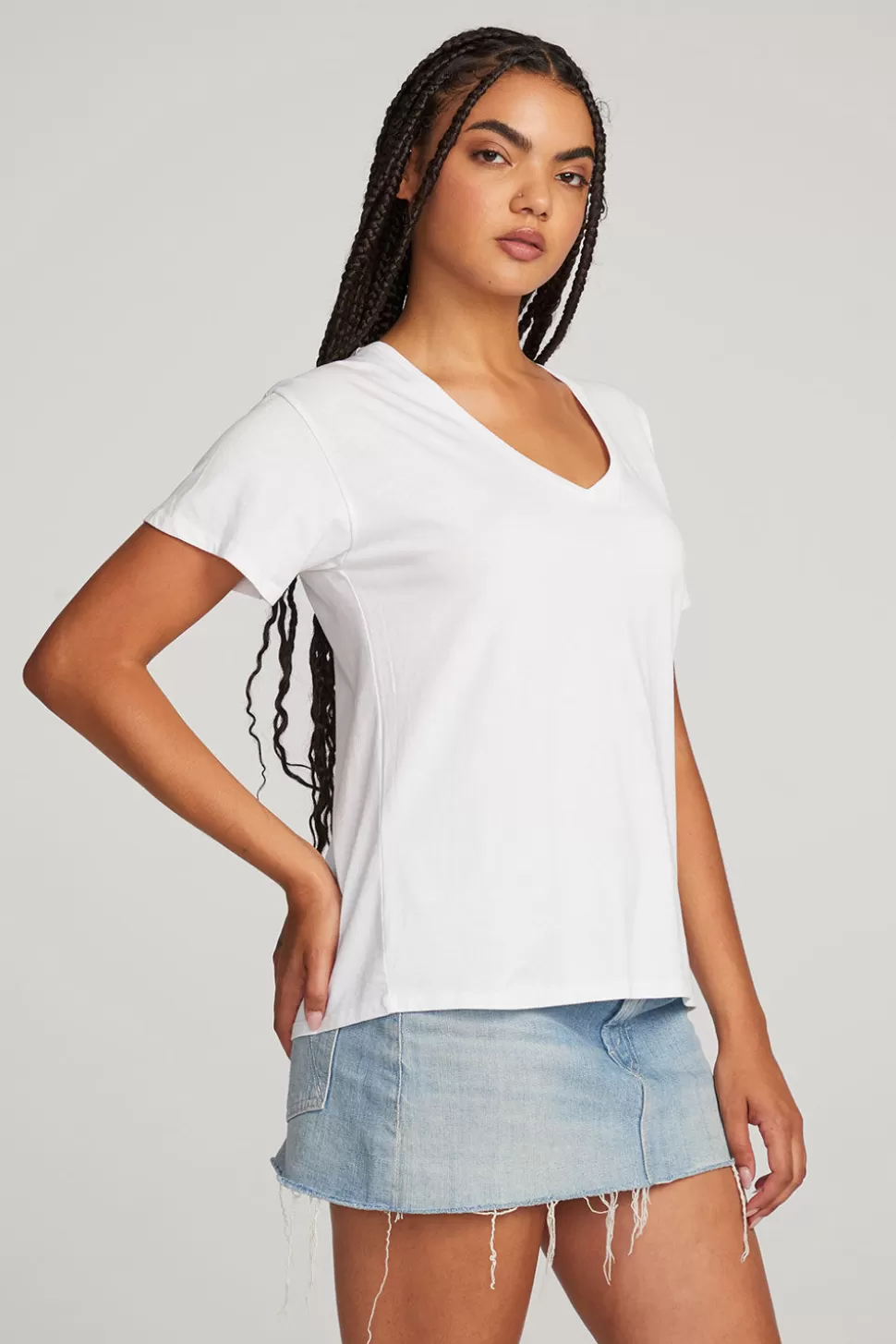 Chaser Brand Everyday Essential White V-neck Tee Store