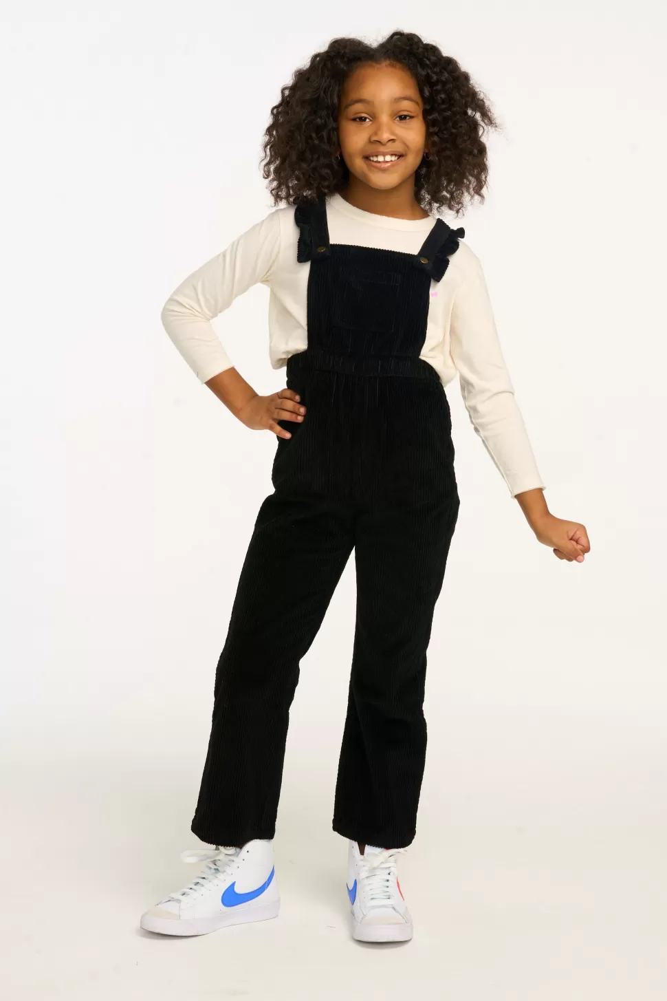 Chaser Brand Fairy Overall Raven Black Corduroy Flash Sale