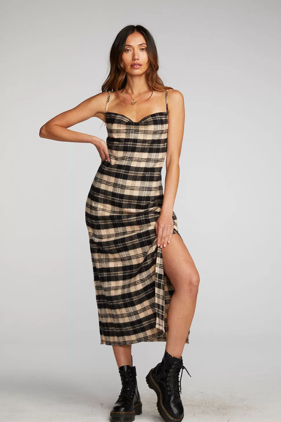 Chaser Brand Flannel Midi Slip Dress Flash Sale