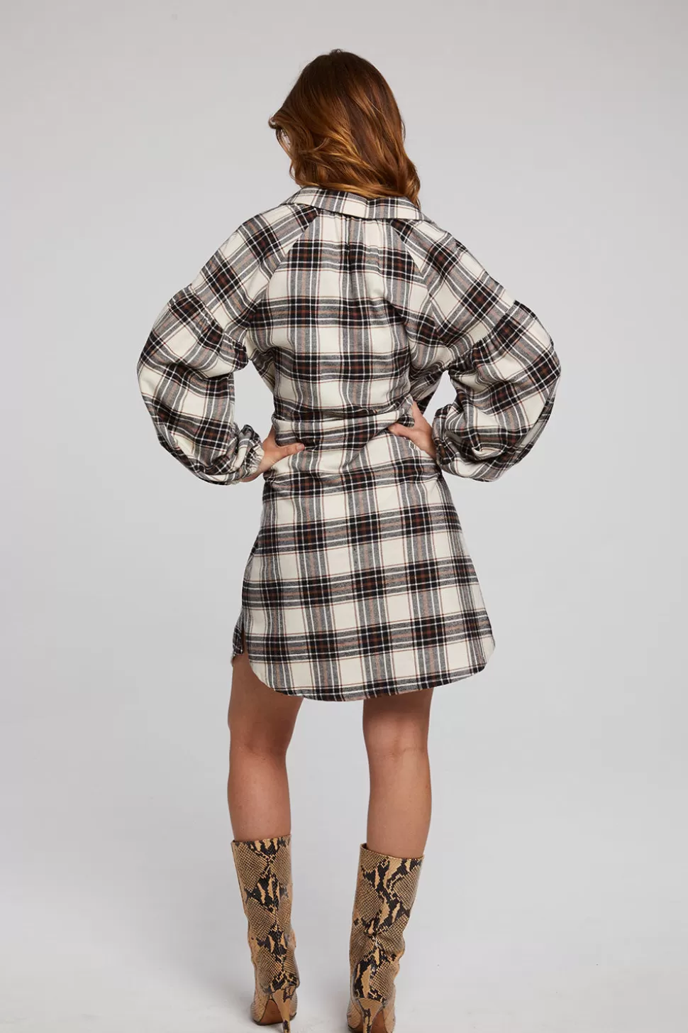 Chaser Brand Folk Americana Plaid Mini Dress Shop