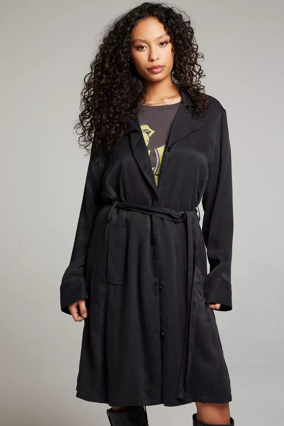 Chaser Brand Ford Licorice Trench Coat Fashion