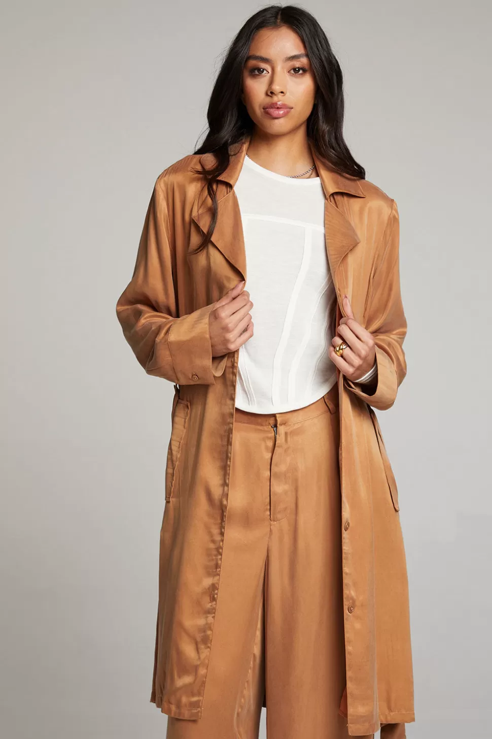 Chaser Brand Ford Toffee Trench Coat Sale