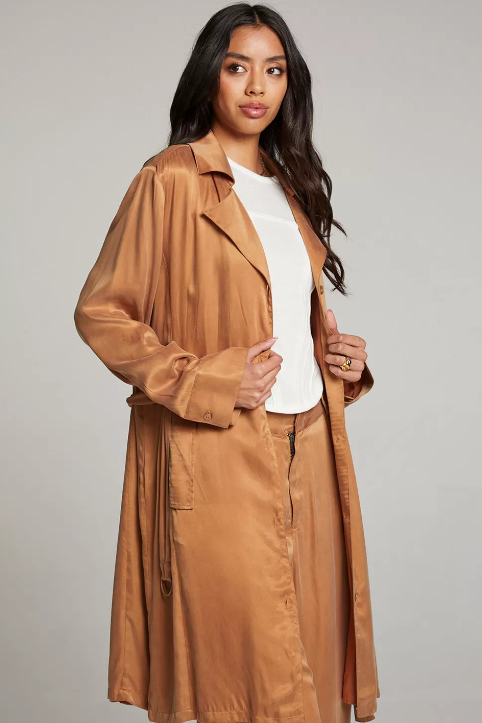 Chaser Brand Ford Toffee Trench Coat Sale