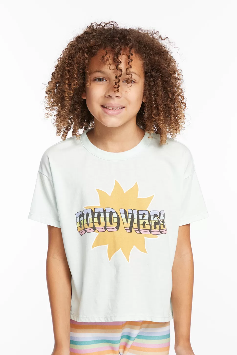 Chaser Brand Good Vibes Sun Girls Tee New