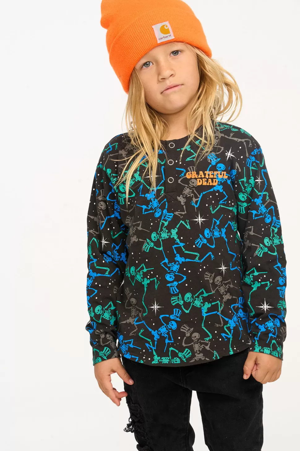 Chaser Brand Grateful Dead Skeletons Long Sleeve Flash Sale