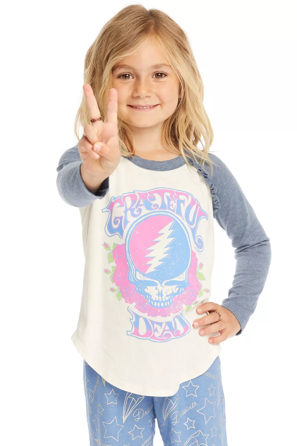 Chaser Brand Grateful Dead Skull & Roses Baseball Tee Shop