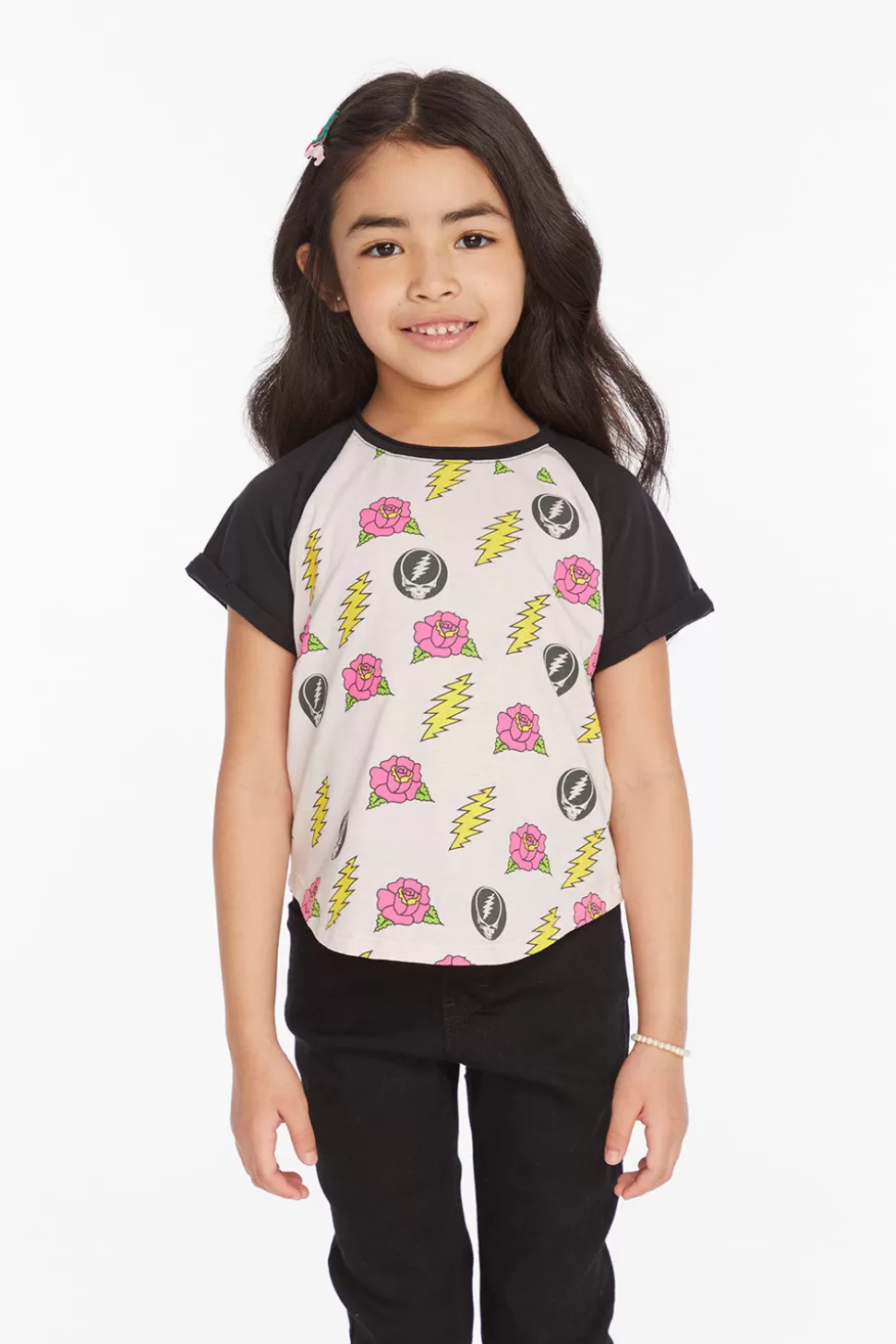 Chaser Brand Grateful Dead Skull & Roses Girls Tee Discount