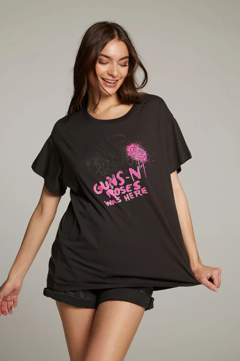 Chaser Brand Gun N' Roses Studded Skull Tee Cheap