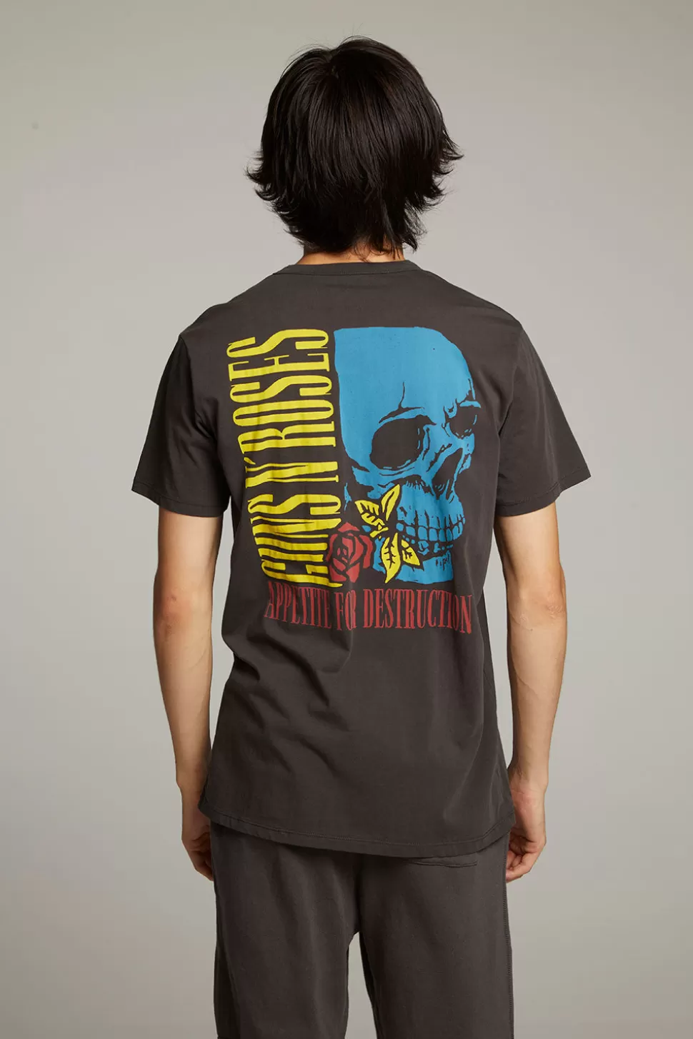 Chaser Brand Guns N' Roses Skull Rose Crew Neck Tee New