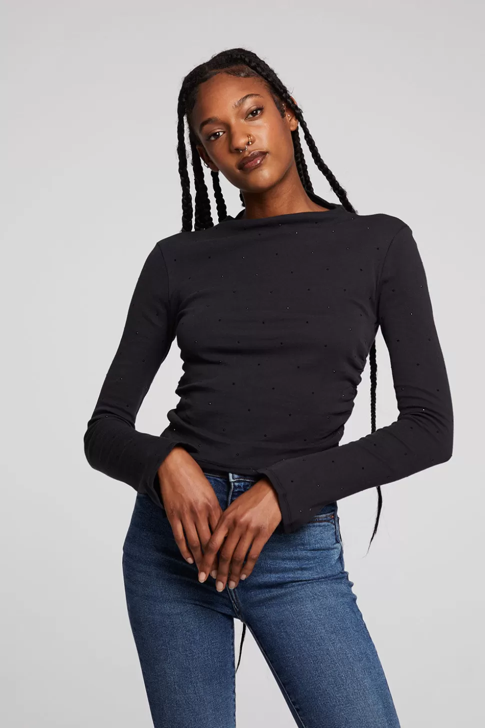 Chaser Brand Hailey Licorice Long Sleeve Cheap