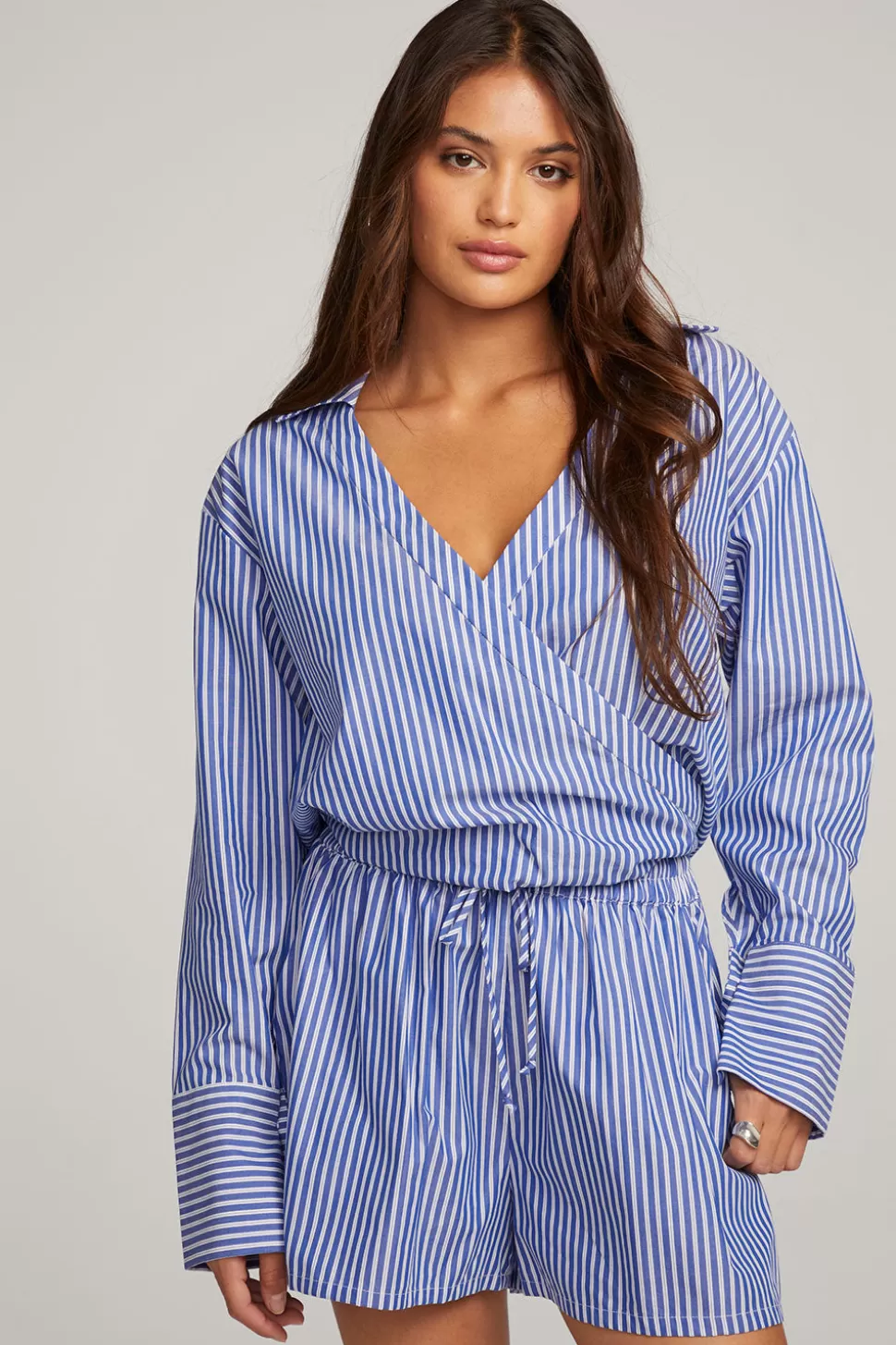 Chaser Brand Haley Marmont Stripe Blouse Shop