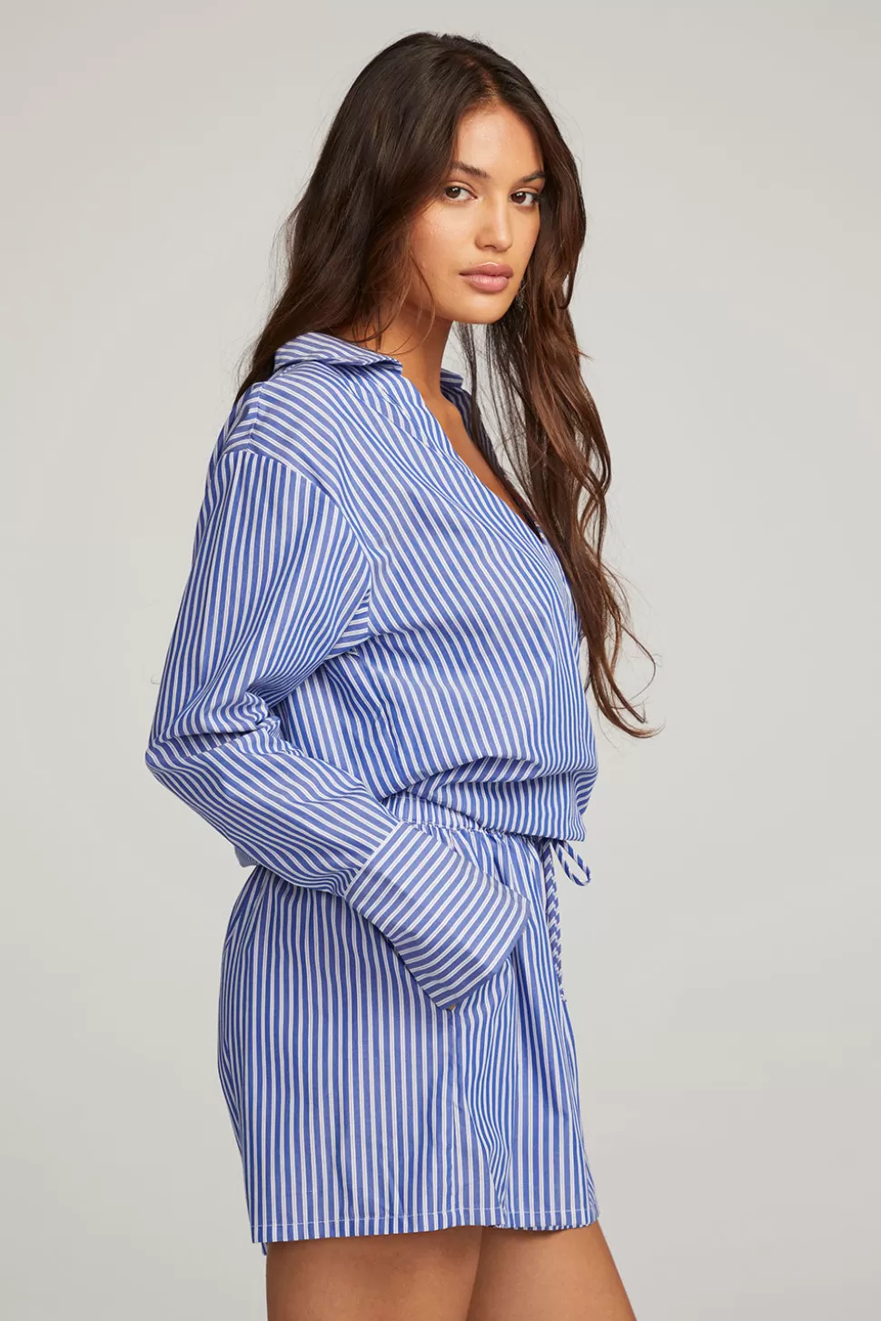 Chaser Brand Haley Marmont Stripe Blouse Shop