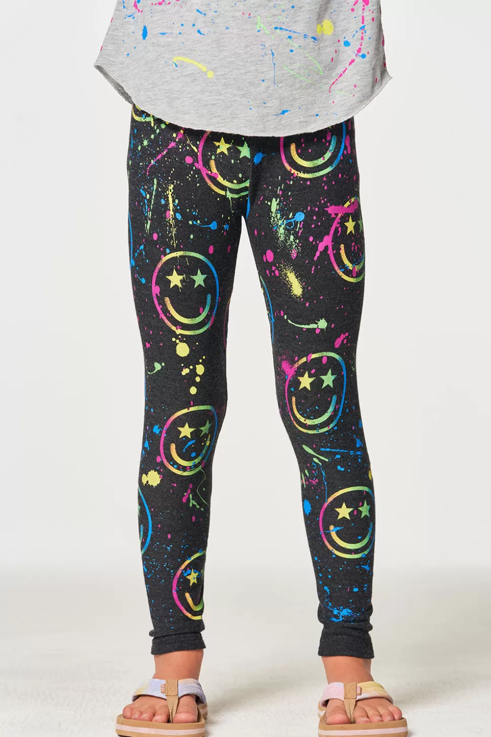 Chaser Brand Happy Face Leggings Cheap