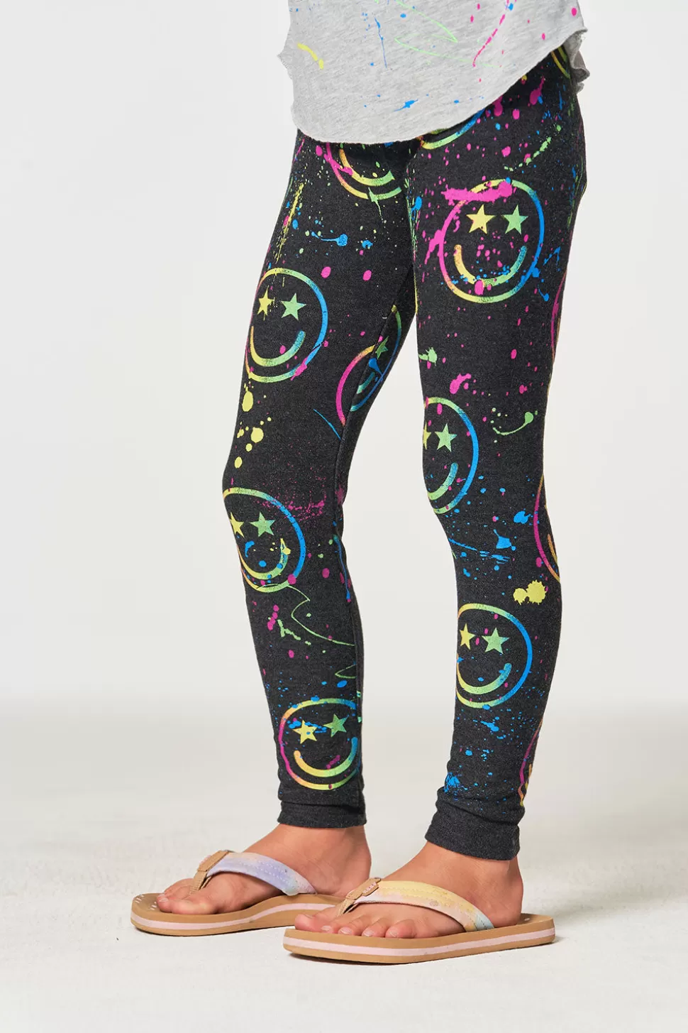 Chaser Brand Happy Face Leggings Cheap