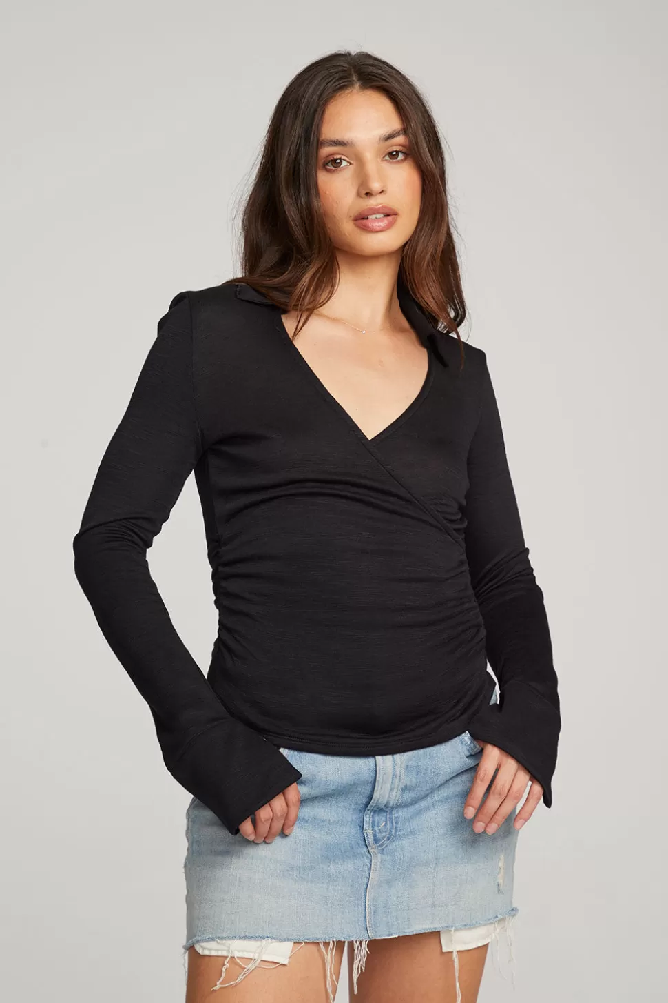 Chaser Brand Harper Licorice Long Sleeve Clearance