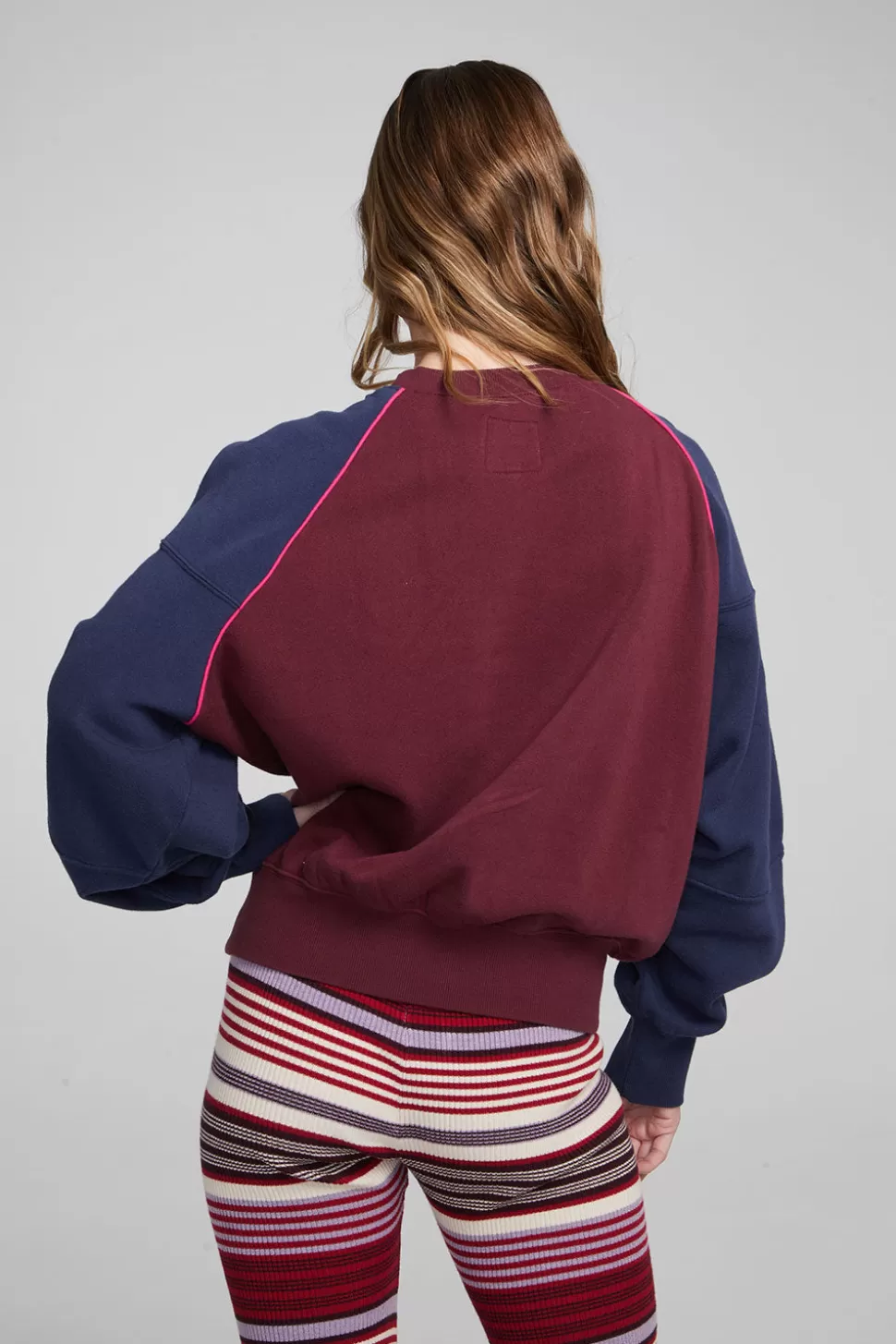 Chaser Brand Harvard Wine Red And Mood Indigo Pullover Outlet