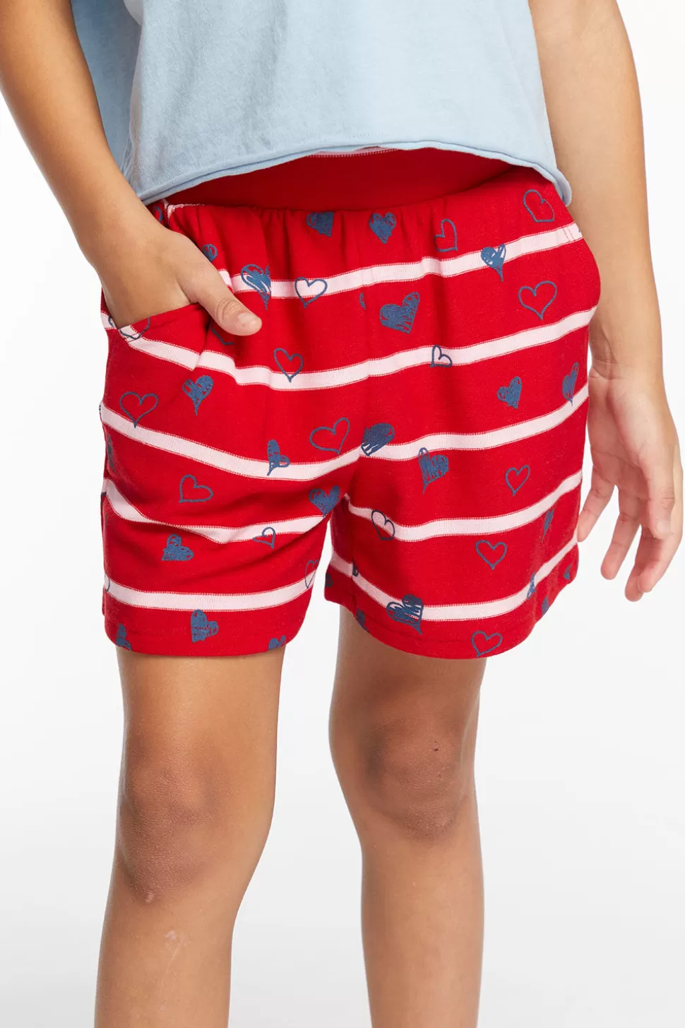 Chaser Brand Heart Stripe Girls Shorts Discount