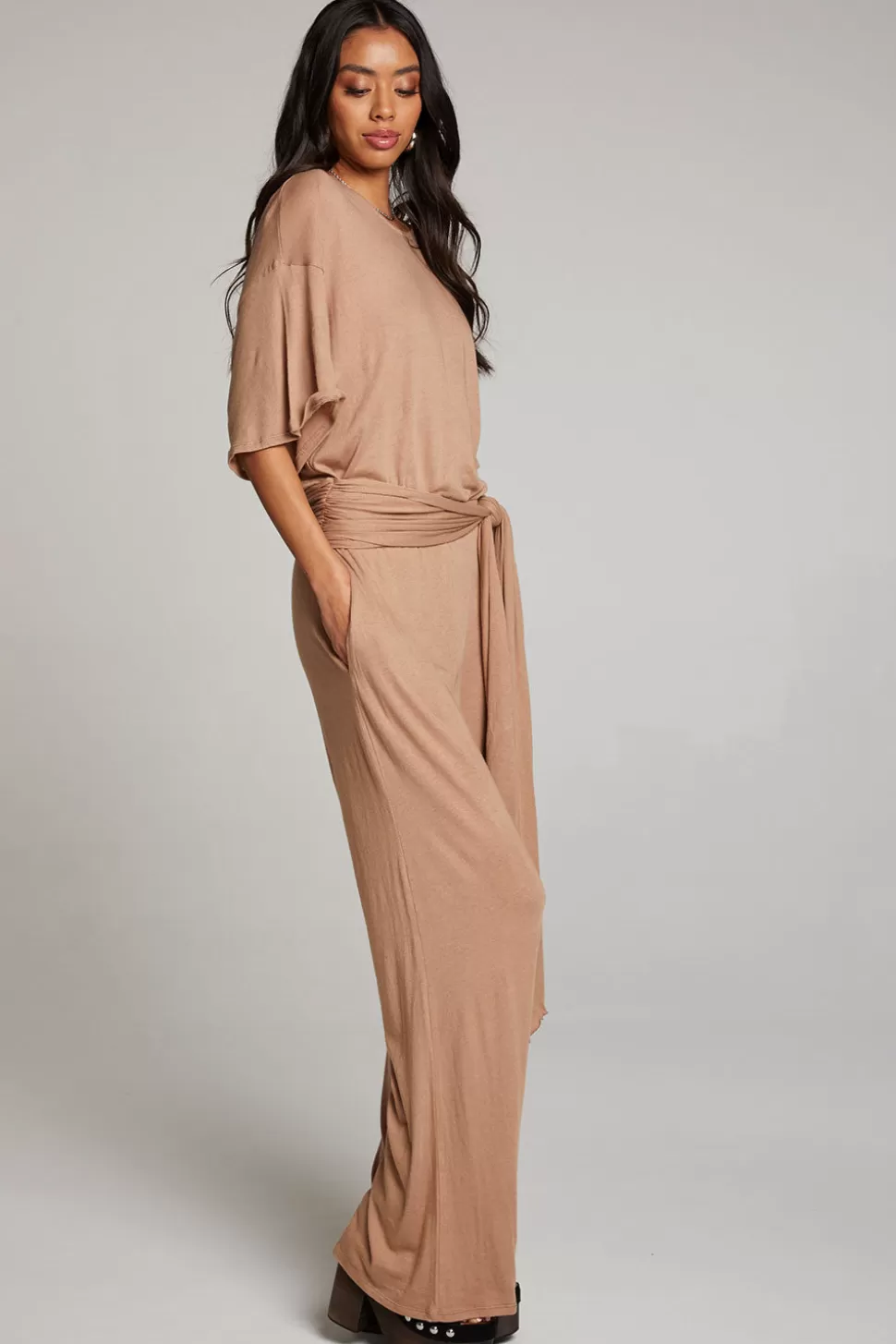 Chaser Brand Heather Warm Taupe Jumpsuit Store