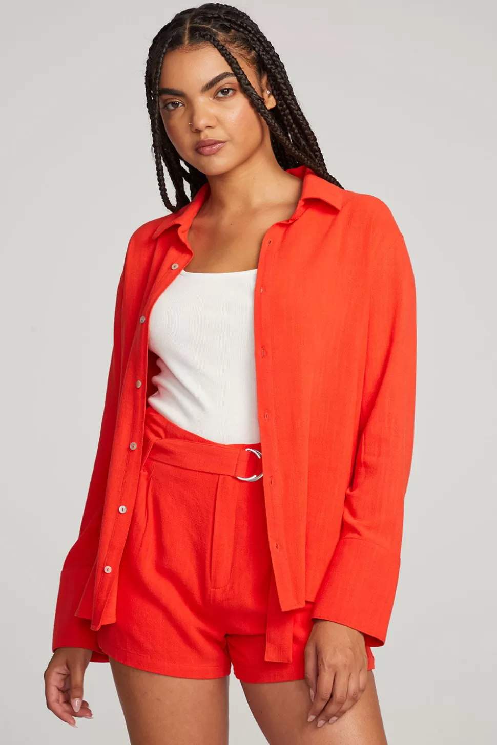 Chaser Brand Helena Flame Button Down Discount