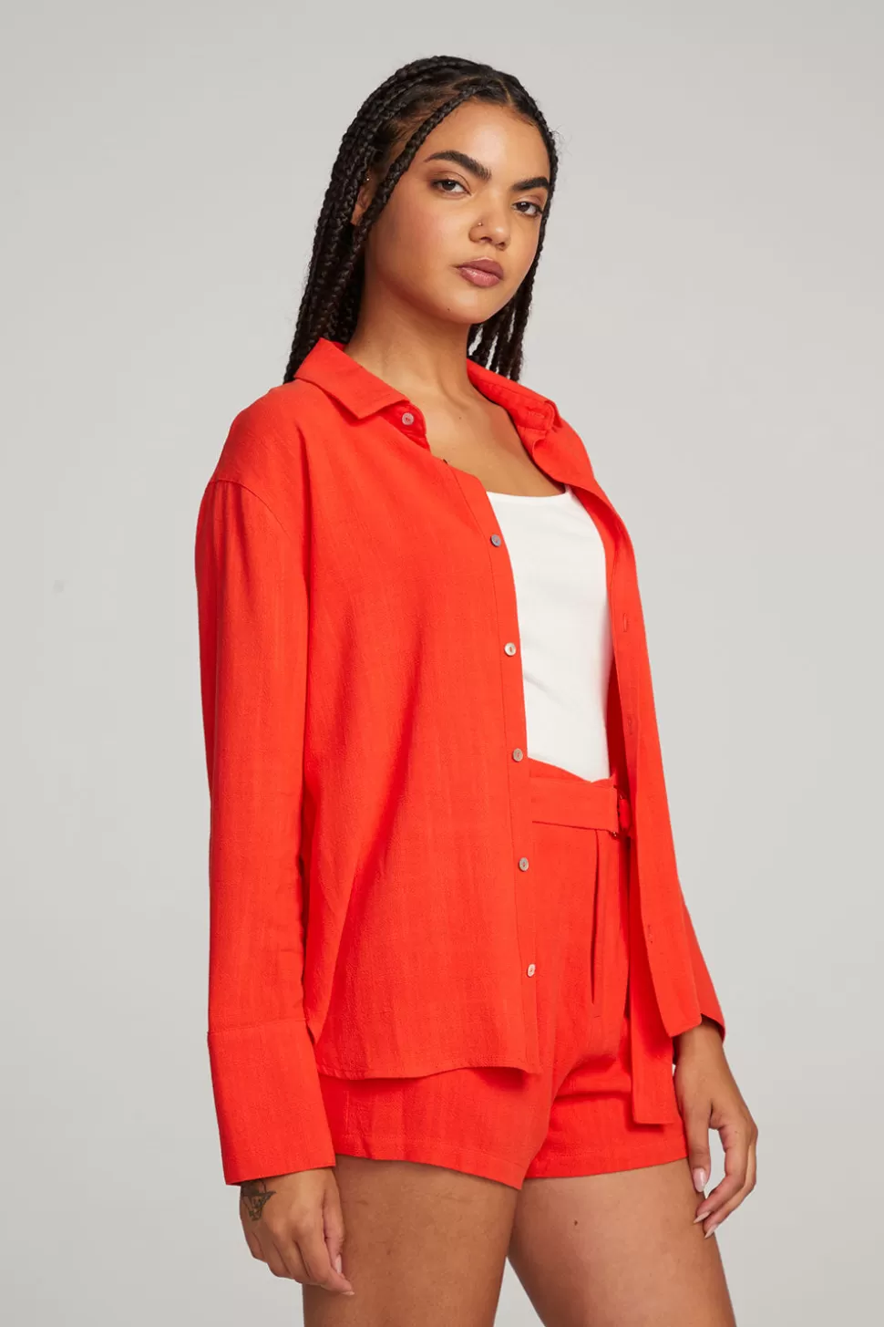 Chaser Brand Helena Flame Button Down Discount