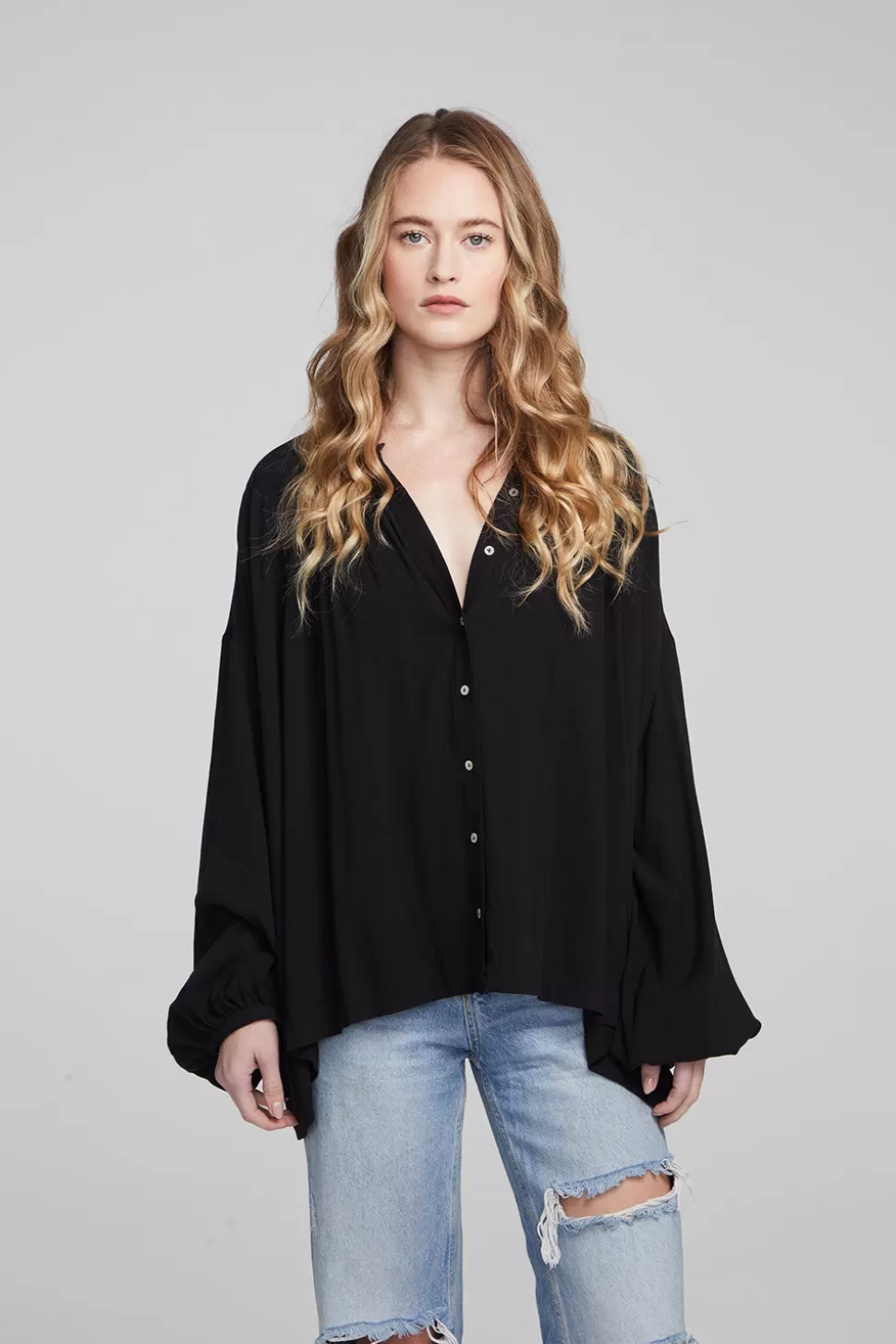 Chaser Brand Idol Shadow Black Blouse Cheap