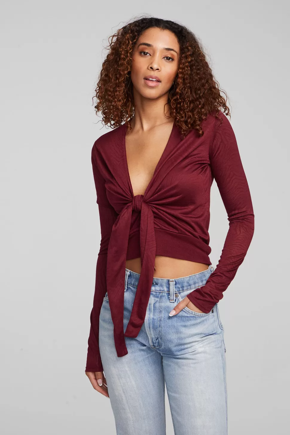 Chaser Brand Jeni Wine Red Long Sleeve New