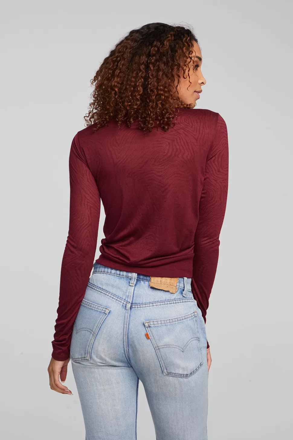 Chaser Brand Jeni Wine Red Long Sleeve New