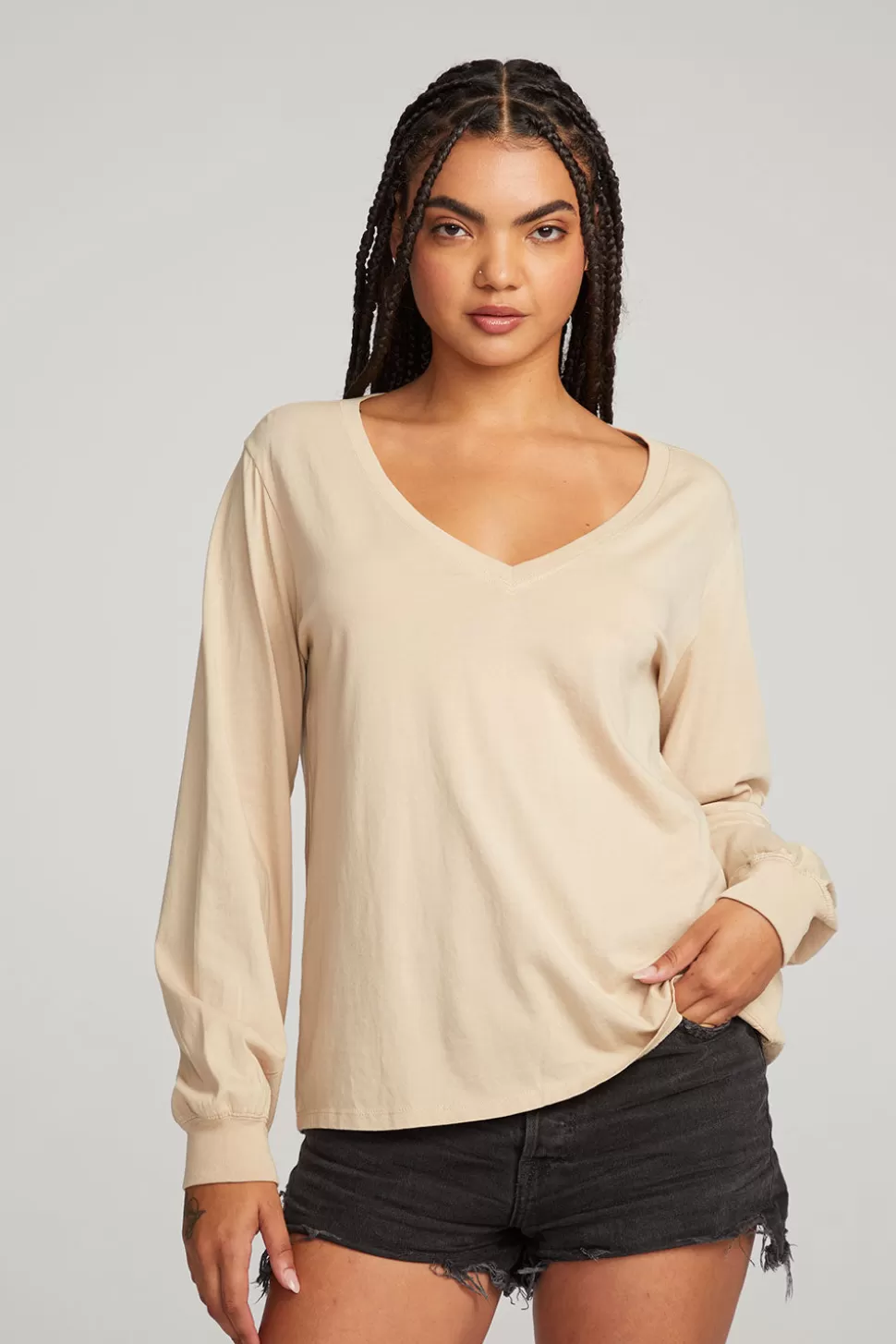 Chaser Brand Kara Cappuccino Long Sleeve Outlet