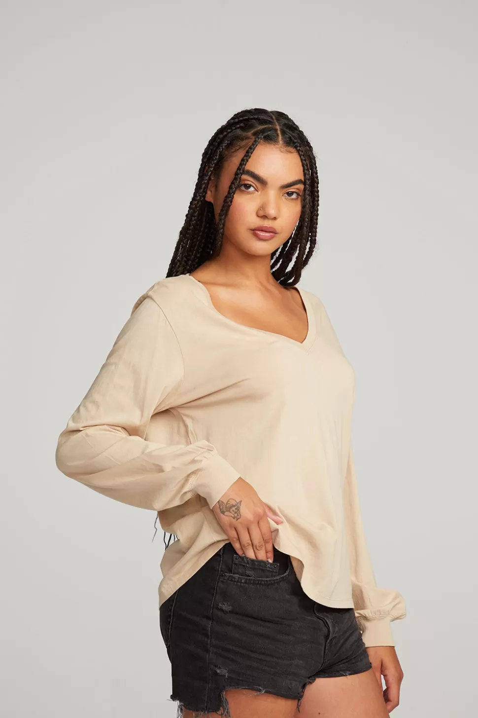 Chaser Brand Kara Cappuccino Long Sleeve Outlet