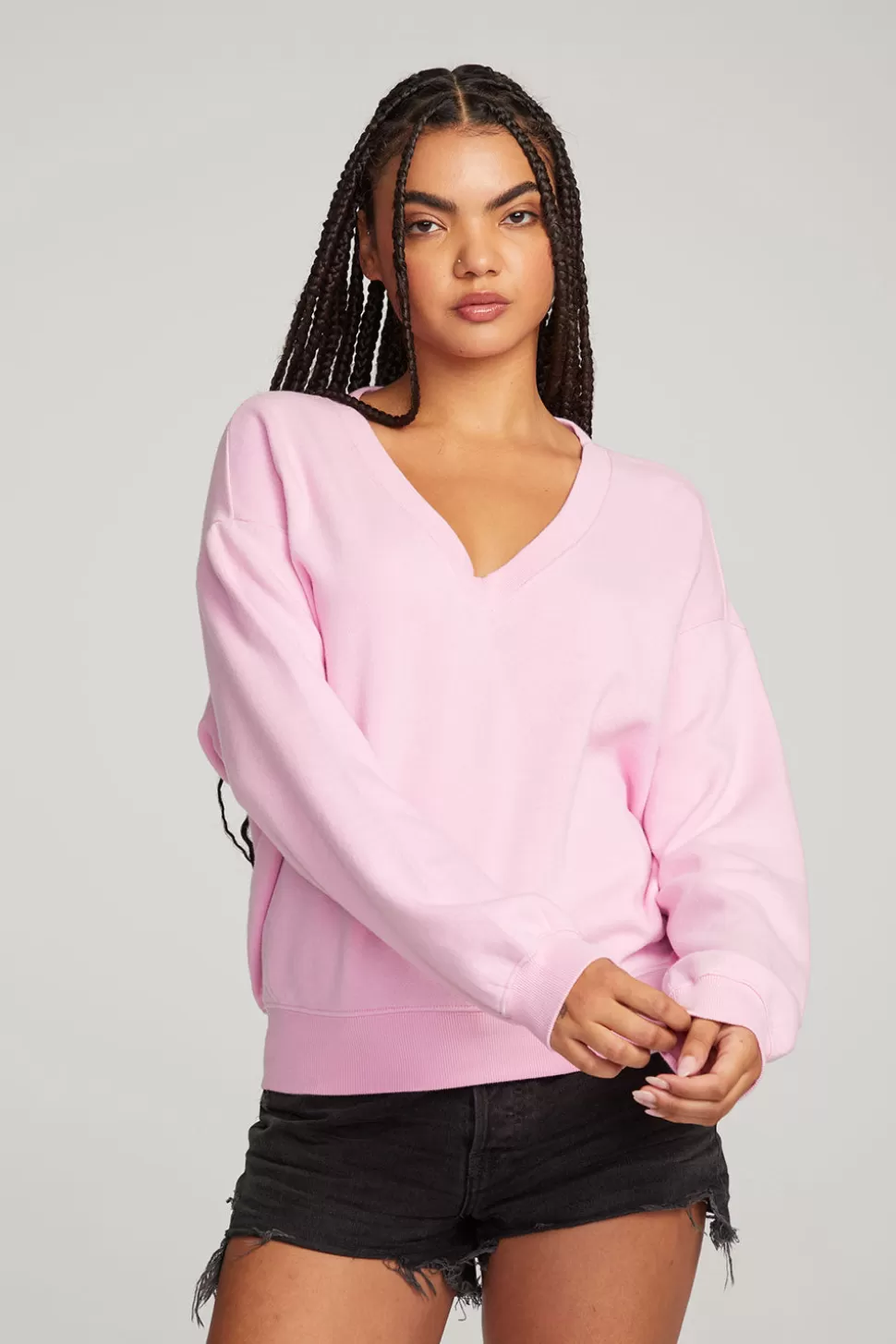 Chaser Brand Kara Pastel Lavender Long Sleeve Best Sale