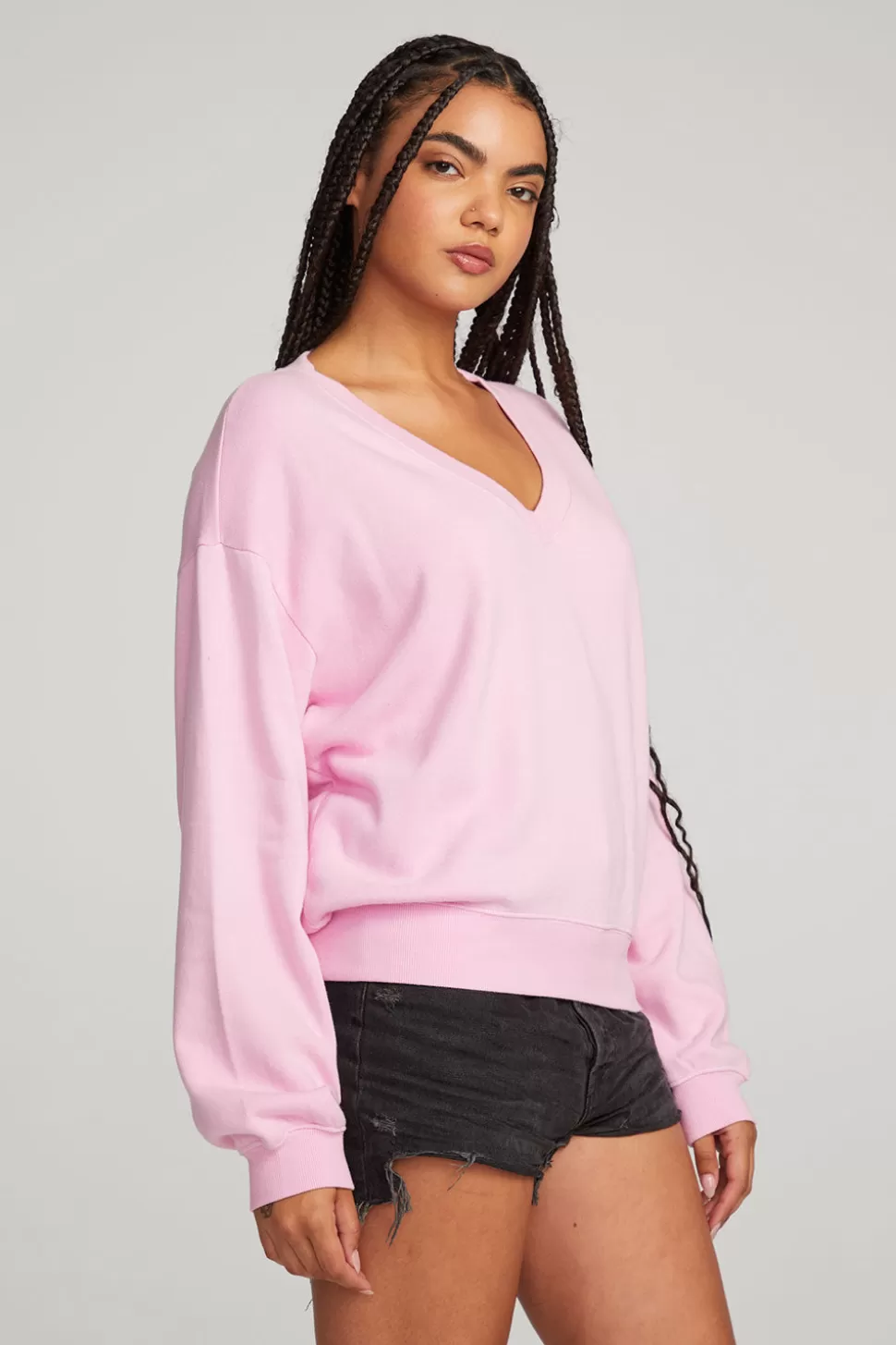 Chaser Brand Kara Pastel Lavender Long Sleeve Best Sale