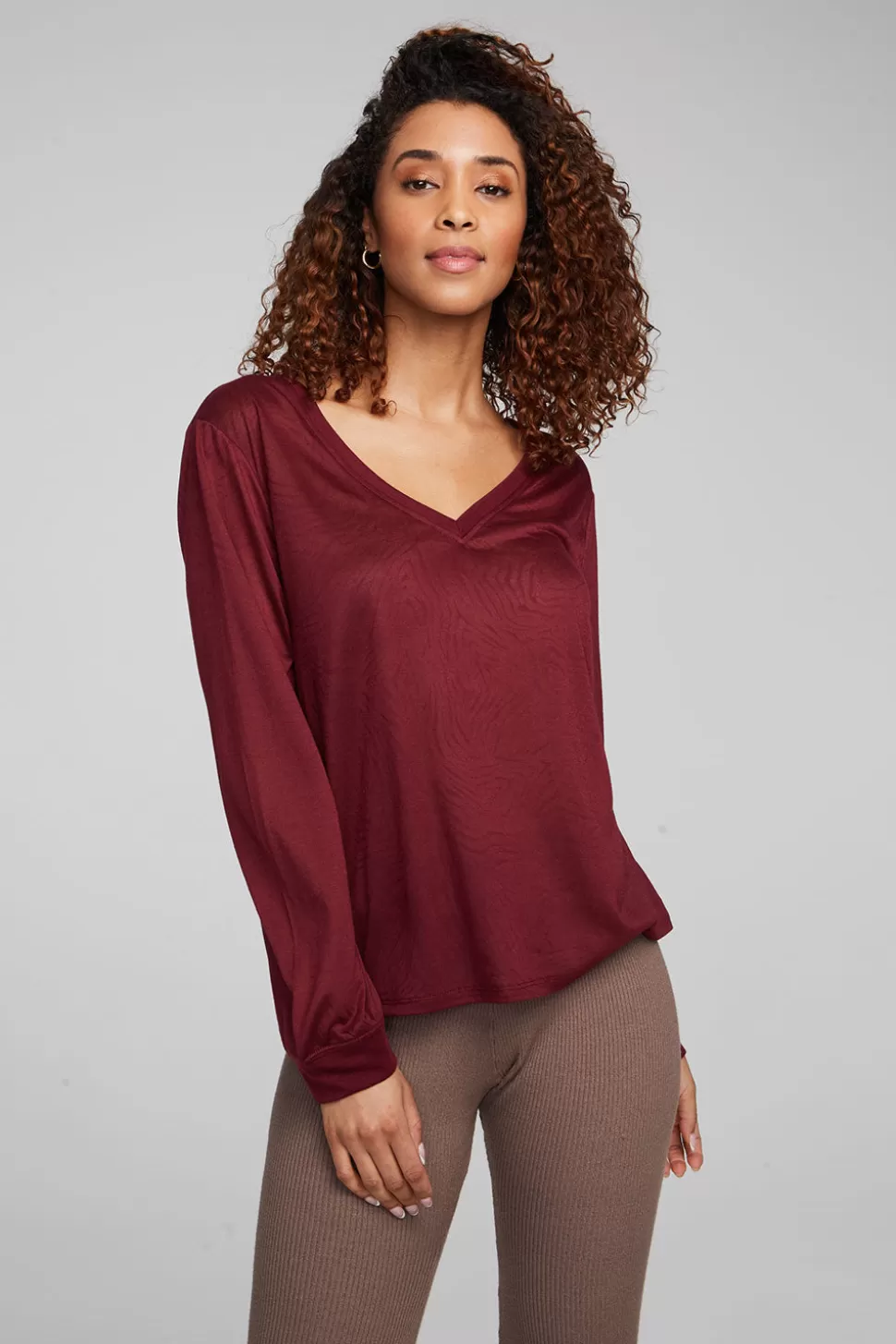 Chaser Brand Kara Wine Red Long Sleeve Online