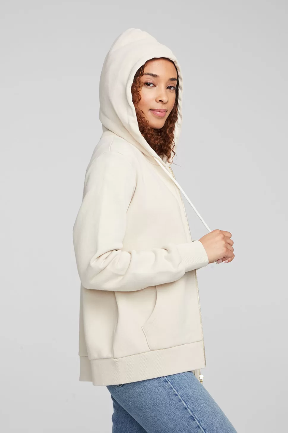 Chaser Brand Lex Oatmeal Zip Up Hoodie Sale