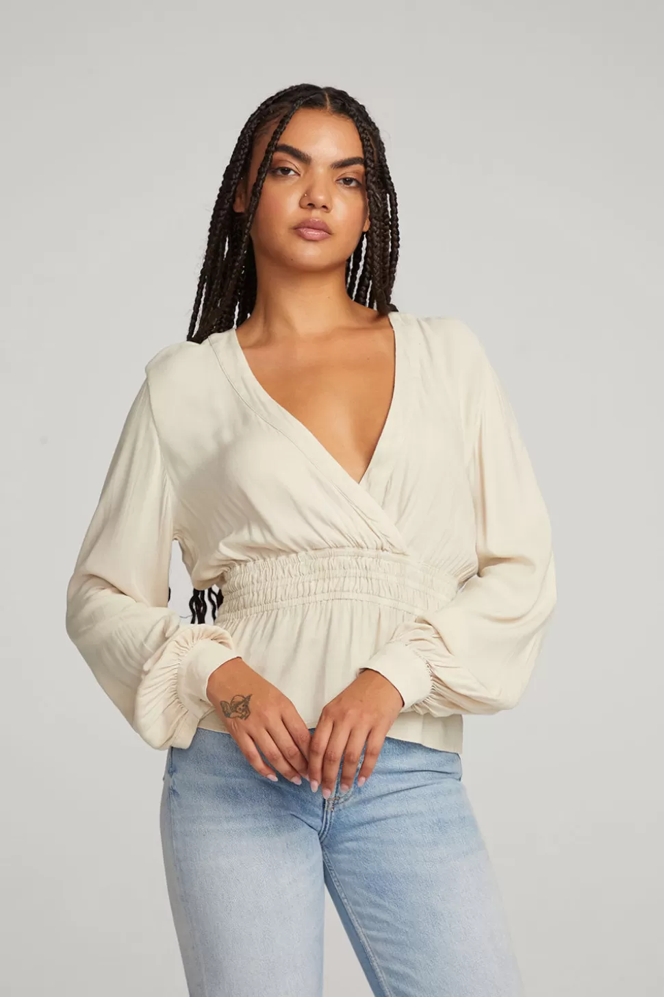 Chaser Brand Liberty Bark-White Blouse Hot