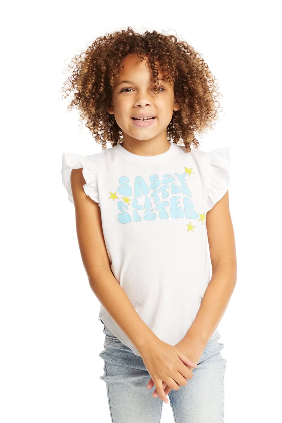 Chaser Brand Little Sister Flutter Sleeve Tee Outlet