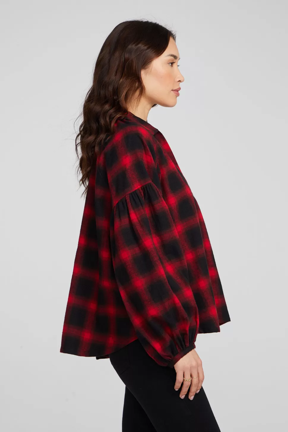 Chaser Brand Lola Sunset Plaid Blouse Cheap