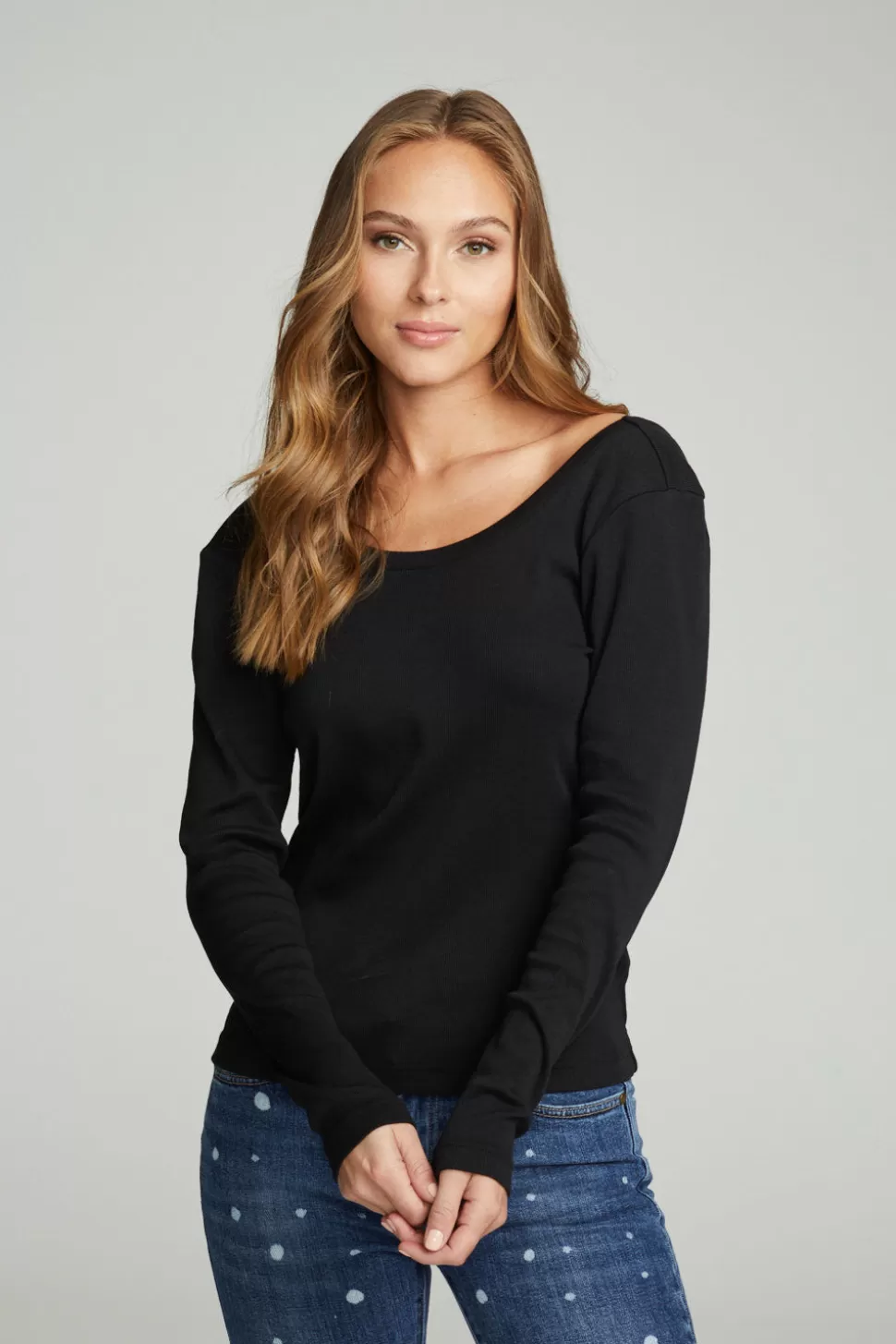 Chaser Brand Long Sleeve Shirred V-back Tee Sale