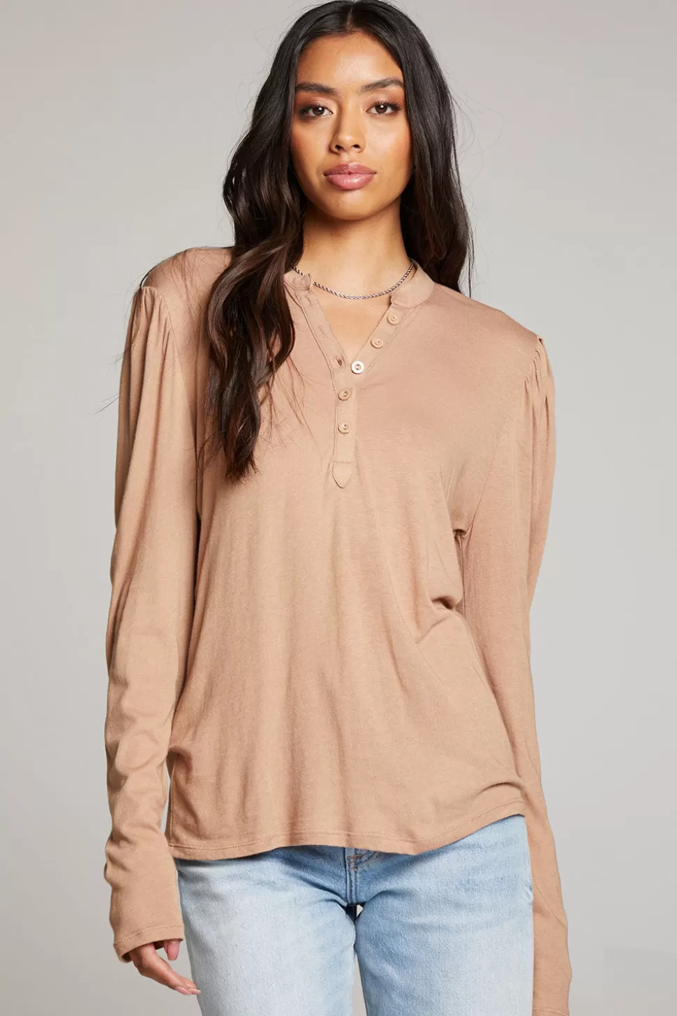 Chaser Brand Lotus Warm Taupe Long Sleeve Shop