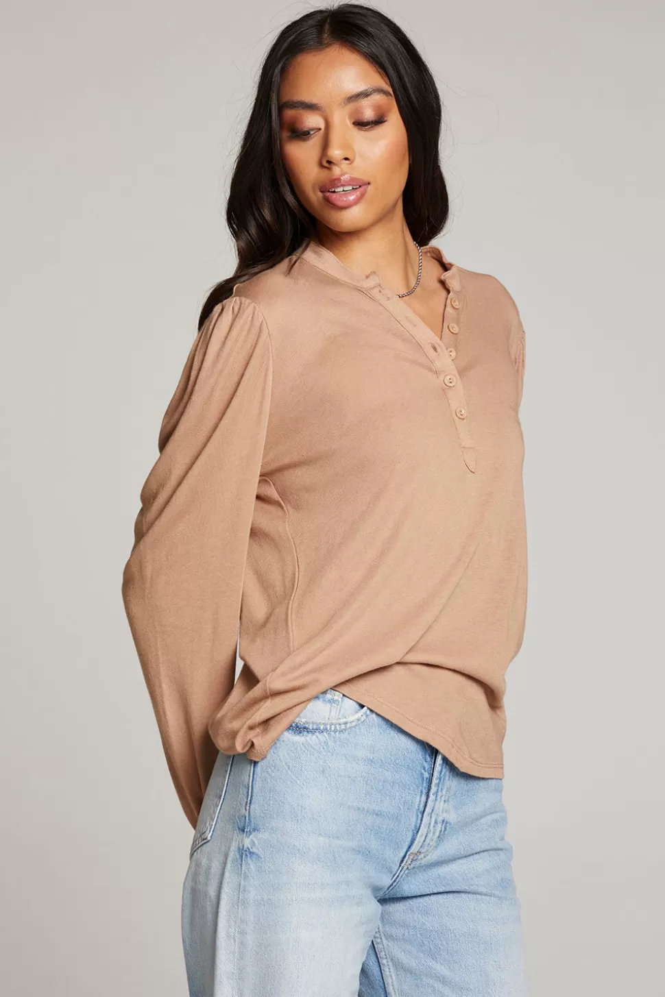 Chaser Brand Lotus Warm Taupe Long Sleeve Shop