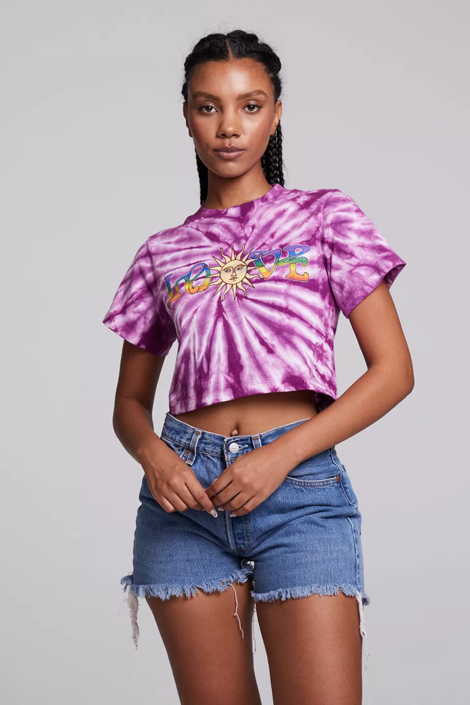 Chaser Brand Love Sun Crop Crew Neck Tee Best Sale