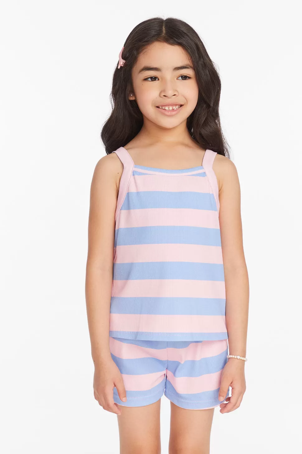 Chaser Brand Mae Bubblegum Stripe Girls Tank Top Hot