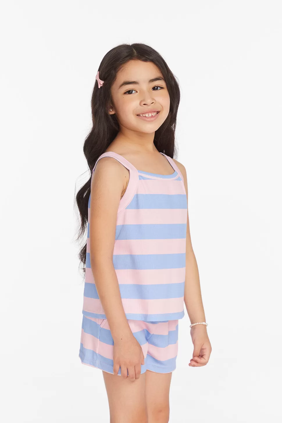 Chaser Brand Mae Bubblegum Stripe Girls Tank Top Hot