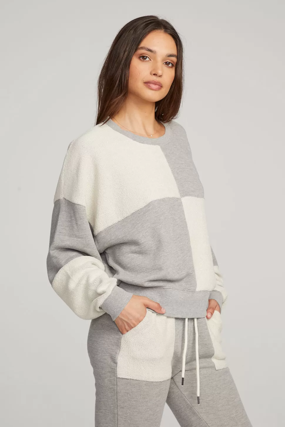 Chaser Brand Marie Heather Grey Pullover Online