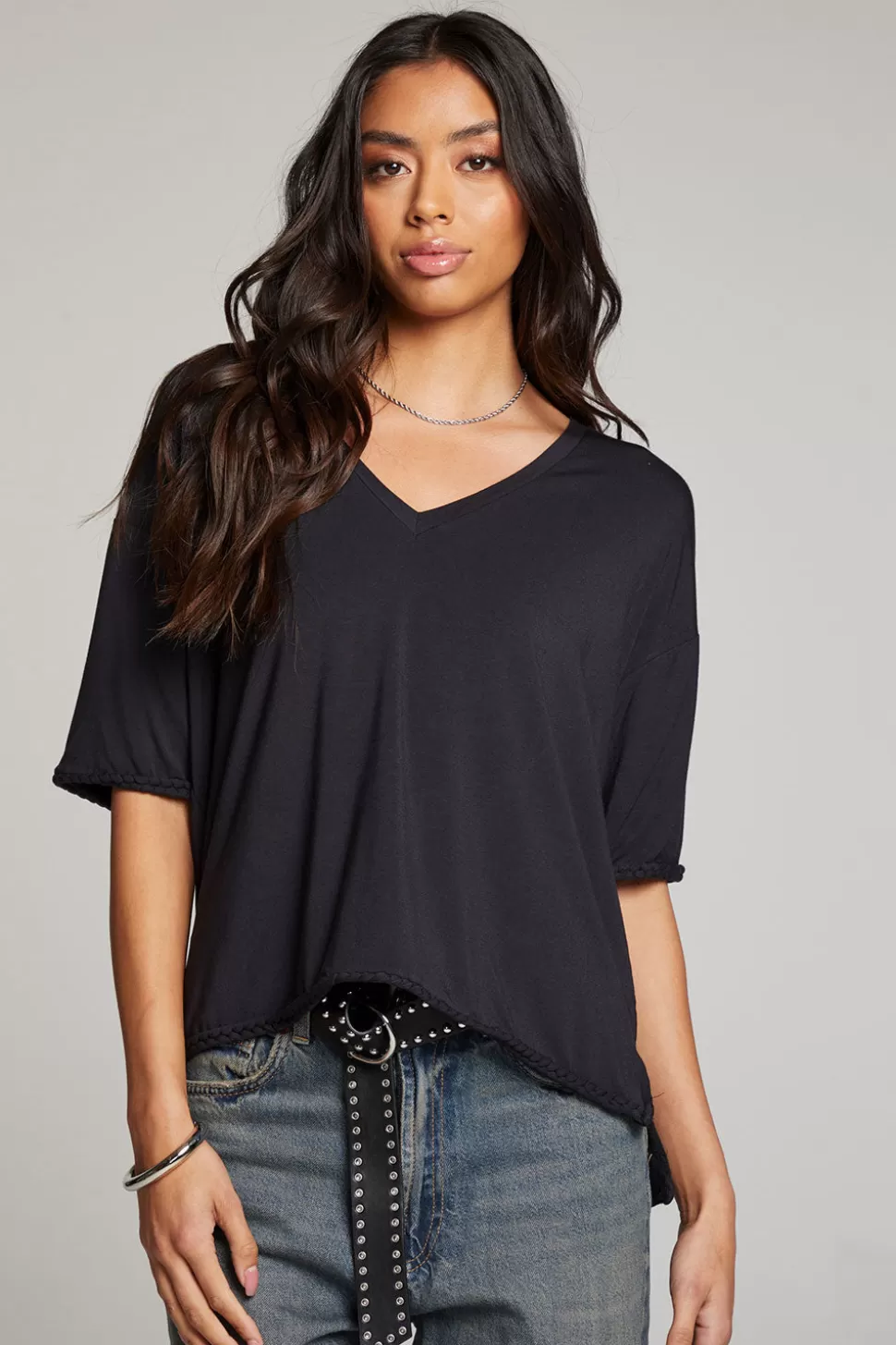 Chaser Brand Mason Licorice V Neck Best Sale