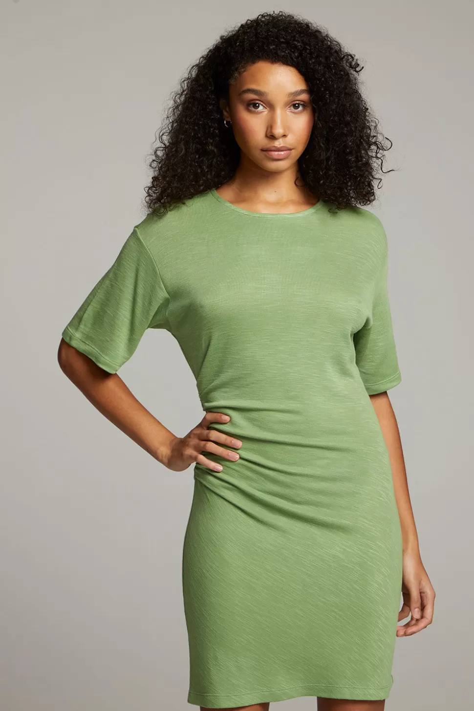 Chaser Brand Memory Piquant Green Mini Dress Best Sale