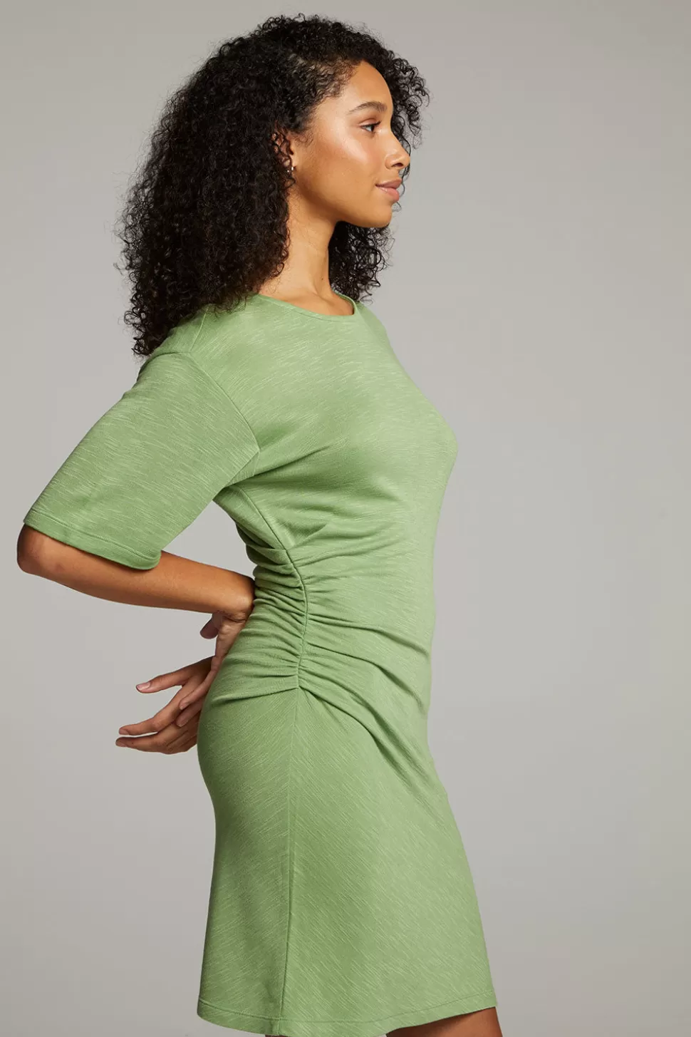 Chaser Brand Memory Piquant Green Mini Dress Best Sale