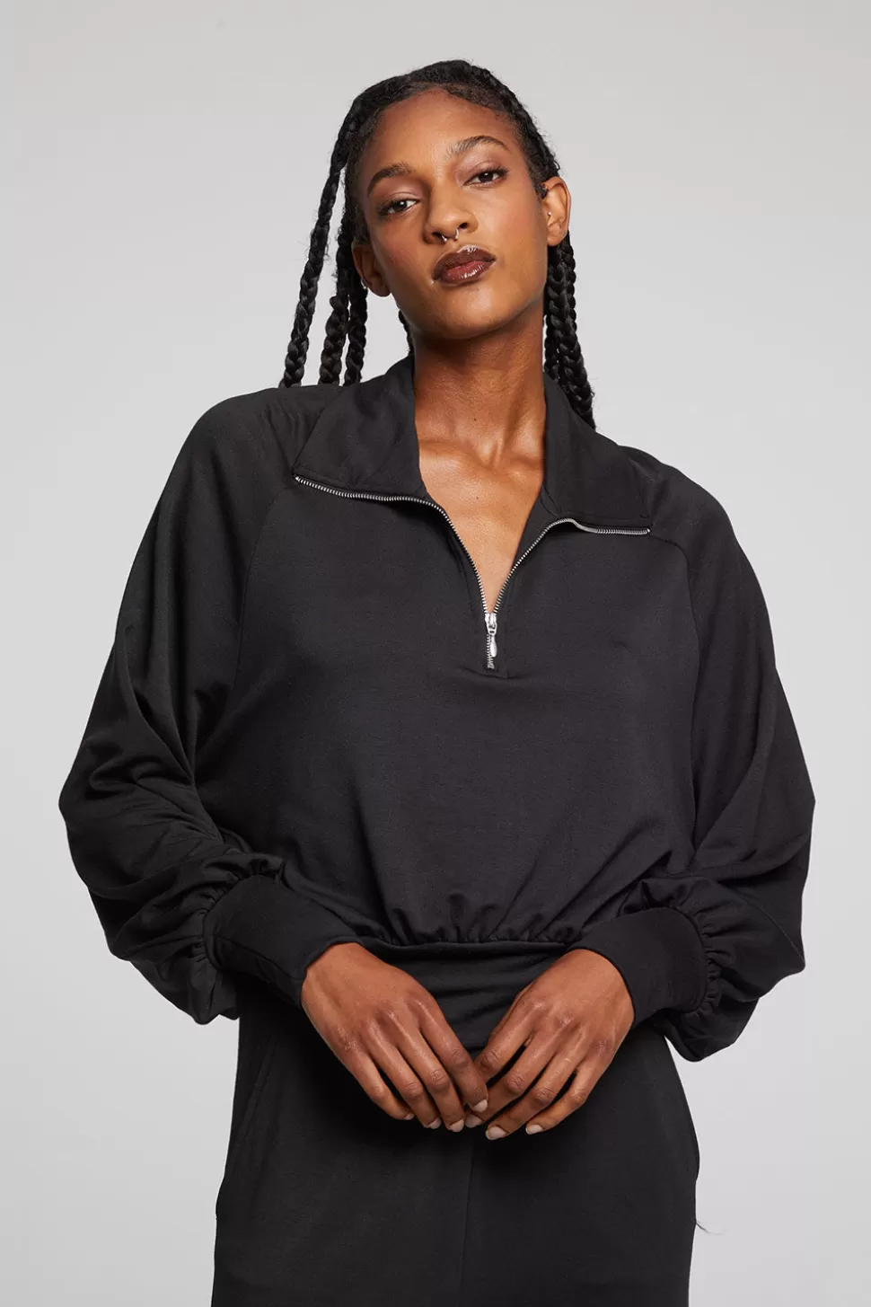 Chaser Brand Midnight Licorice Half Zip Best Sale