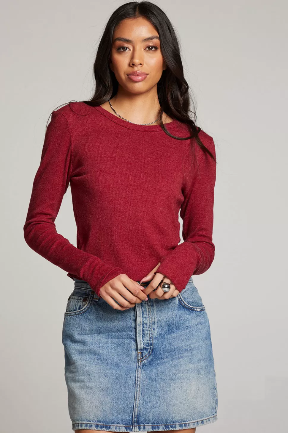 Chaser Brand Moonlight Blood Red Long Sleeve Sale