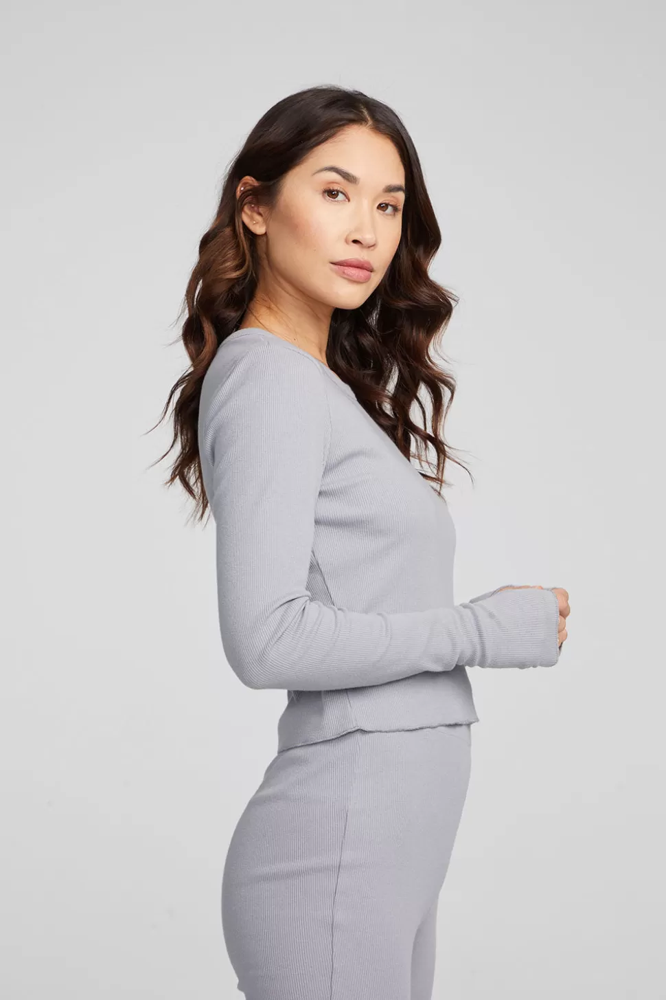 Chaser Brand Moonlight Silver Grey Long Sleeve Best