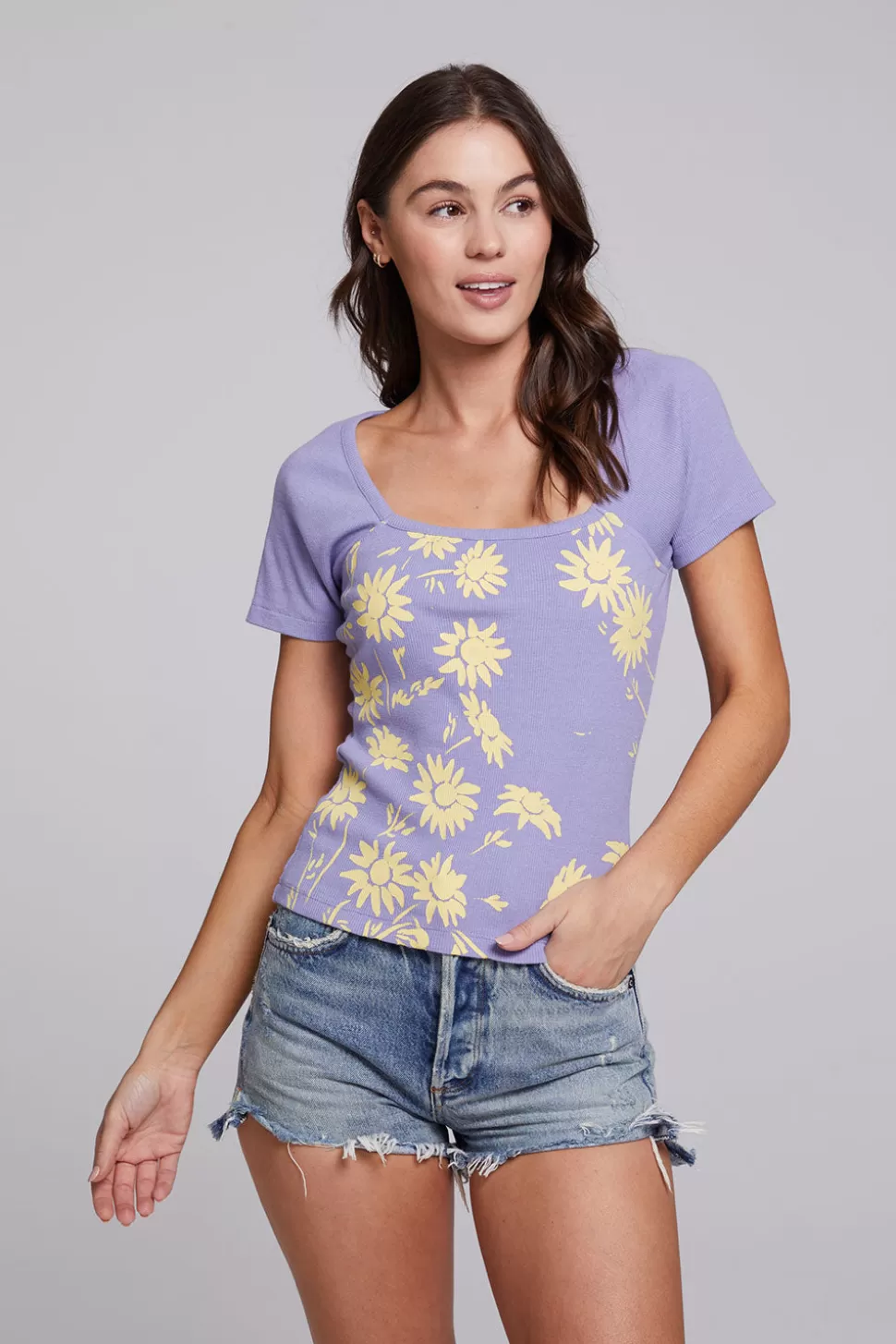 Chaser Brand Painted Daisies Sambuco Tee Cheap